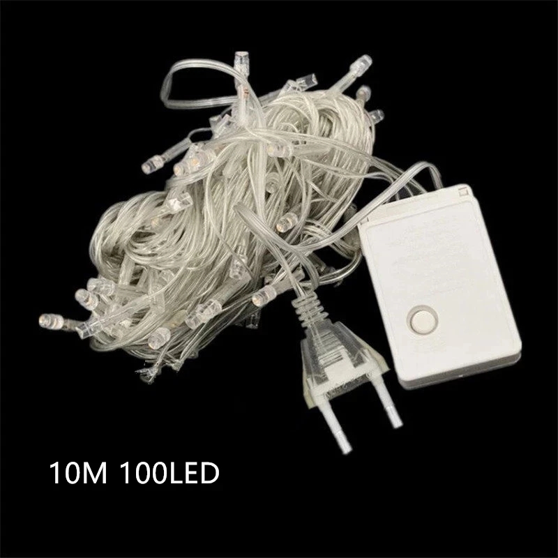 Outdoor Lighting On House - Гирлянда-цепочка 100 светодиодов, 10 м, 110В/220В,