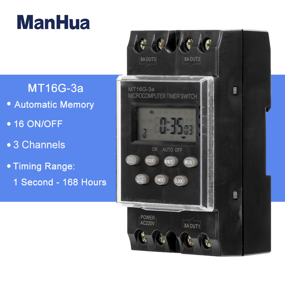 Outdoor Lighting Timer Switch - Электронный программируемый таймер ManHua MT16G-3a, 220В