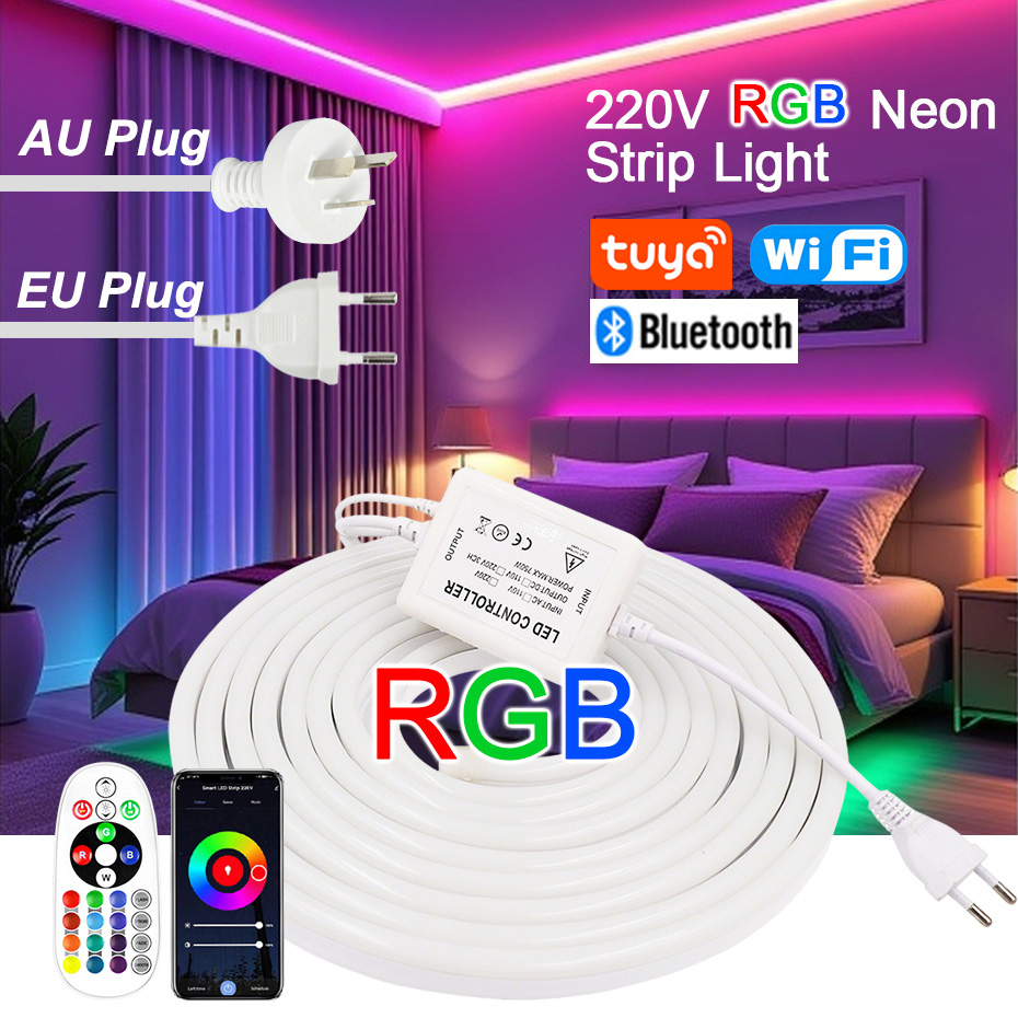 Outdoor Lighting Timer Switch - Светодиодная неоновая лента RGB 220В с