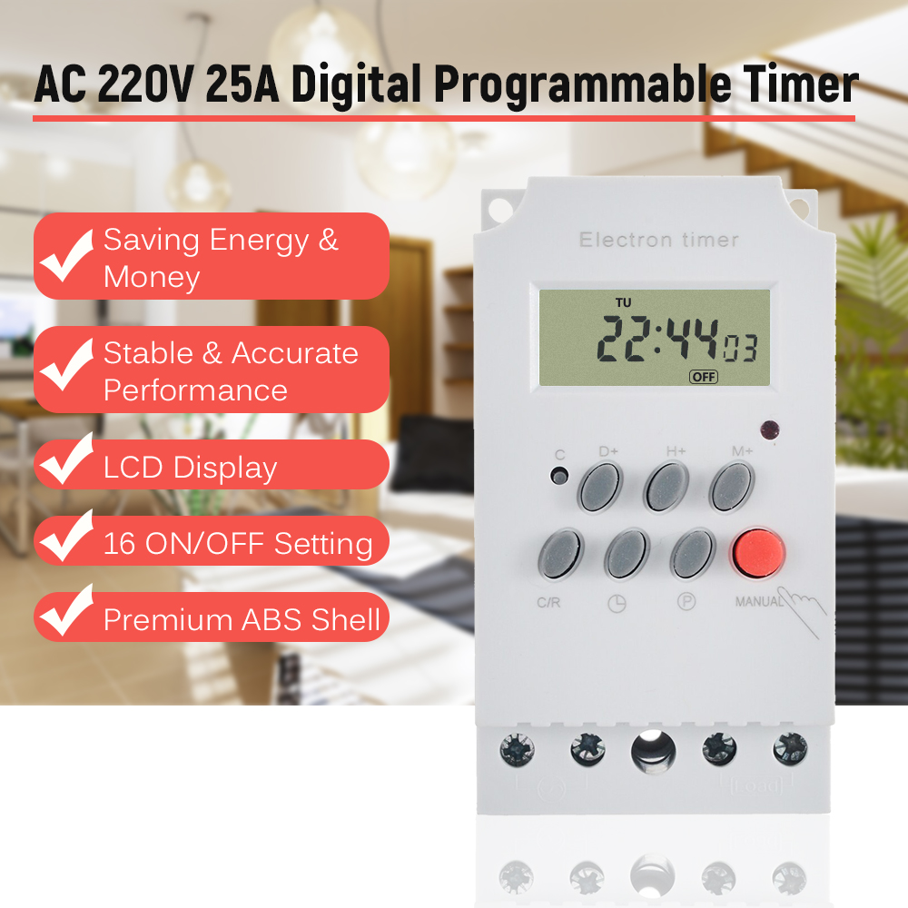 AC 220V 25A цифровой программи – обзор и цена Outdoor Lighting Timer Switch