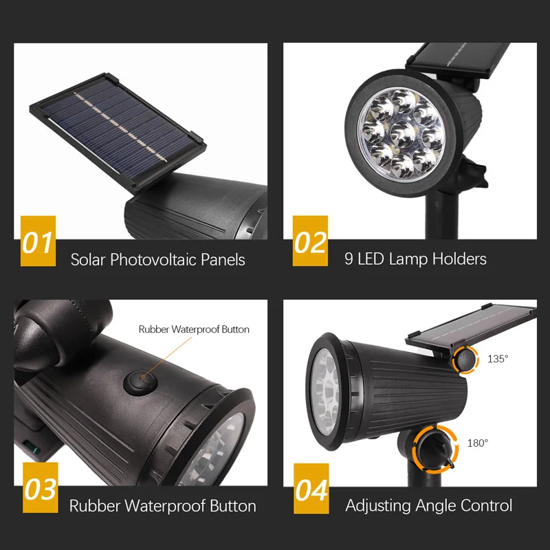1/2 шт. солнечных ландшафтных  – обзор и цена Solar Wall Sconce